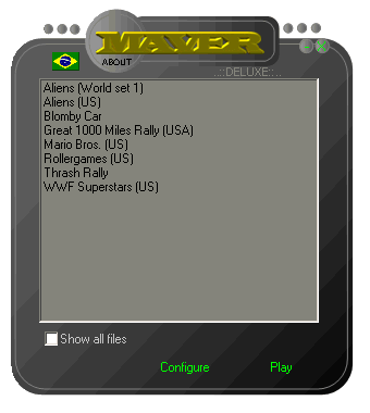 MAME Very Easy Run initial screen